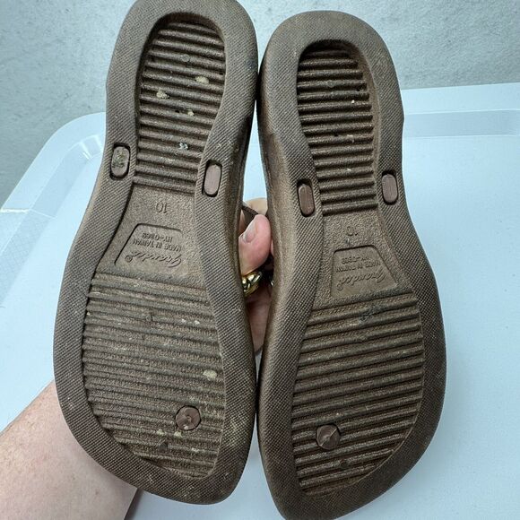 Grandco Jeweled Brown Slides Sandals Flip‎ Flop Size 10 Beach Bling Jewel Thong - Picture 4 of 8